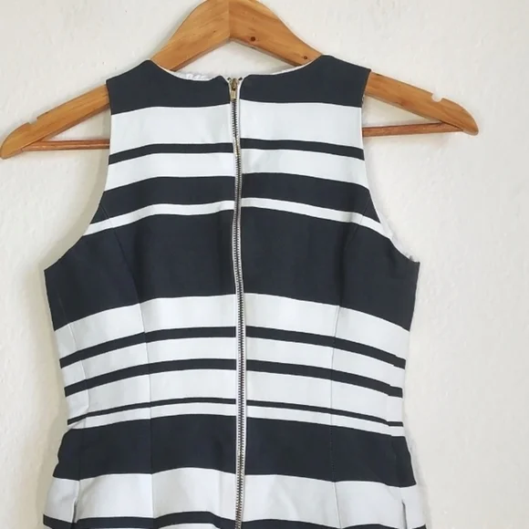 Kate Spade Women's Cape Stripe Cocktail Dress Black White Stripe Size 0 - Picture 8 of 16